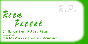 rita pittel business card